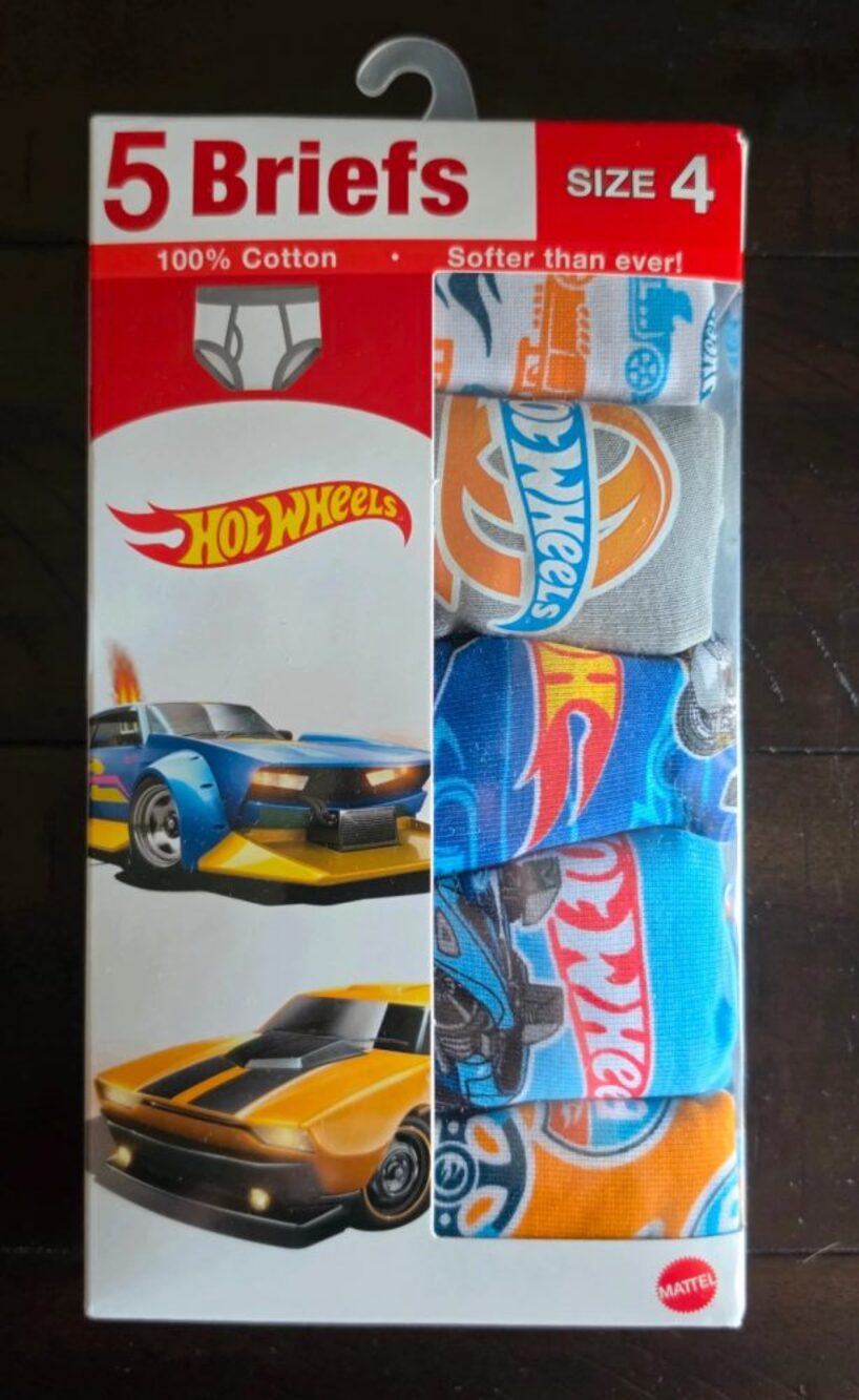 Hot wheels boys briefs size 4